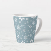 Schneeflockenmuster, weiße Schneeflocken, Schnee, Milchtasse (Rechte Ecke)