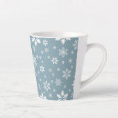 Schneeflockenmuster, weiße Schneeflocken, Schnee, Milchtasse (Rechts)
