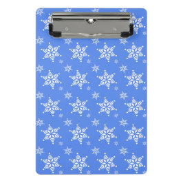 Schneeflockenmuster, weiße Schneeflocken, Schnee,  Mini Klemmbrett