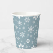 Schneeflockenmuster, weiße Schneeflocken, Schnee,  Pappbecher (Links)