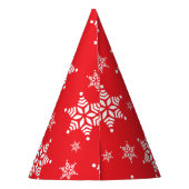Schneeflockenmuster, weiße Schneeflocken, Schnee,  Partyhütchen (Rückseite)