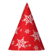 Schneeflockenmuster, weiße Schneeflocken, Schnee,  Partyhütchen (Links)