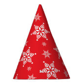 Schneeflockenmuster, weiße Schneeflocken, Schnee,  Partyhütchen (Rechts)