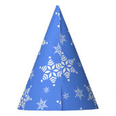 Schneeflockenmuster, weiße Schneeflocken, Schnee,  Partyhütchen (Rückseite)
