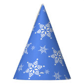 Schneeflockenmuster, weiße Schneeflocken, Schnee,  Partyhütchen (Links)