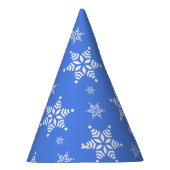 Schneeflockenmuster, weiße Schneeflocken, Schnee,  Partyhütchen (Rechts)