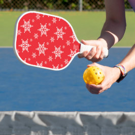 Schneeflockenmuster, weiße Schneeflocken, Schnee,  Pickleball Schläger