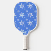 Schneeflockenmuster, weiße Schneeflocken, Schnee, Pickleball Schläger (Rückseite)
