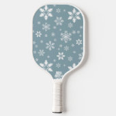 Schneeflockenmuster, weiße Schneeflocken, Schnee,  Pickleball Schläger (Rückseite)