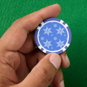 Schneeflockenmuster, weiße Schneeflocken, Schnee,  Pokerchips