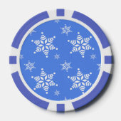 Schneeflockenmuster, weiße Schneeflocken, Schnee,  Pokerchips (Vorderseite)