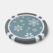 Schneeflockenmuster, weiße Schneeflocken, Schnee,  Pokerchips (Einzeln)