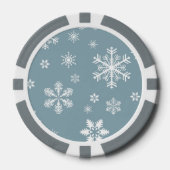 Schneeflockenmuster, weiße Schneeflocken, Schnee,  Pokerchips (Vorderseite)