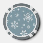 Schneeflockenmuster, weiße Schneeflocken, Schnee,  Pokerchips (Rückseite)