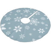 Schneeflockenmuster, weiße Schneeflocken, Schnee,  Polyester Weihnachtsbaumdecke (Schrägansicht)