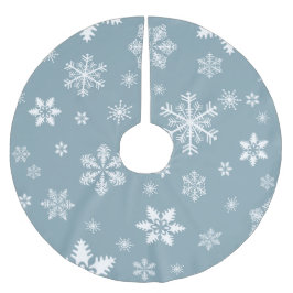 Schneeflockenmuster, weiße Schneeflocken, Schnee,  Polyester Weihnachtsbaumdecke