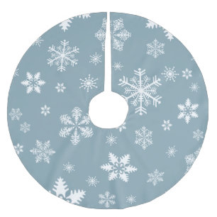 Schneeflockenmuster, weiße Schneeflocken, Schnee, Polyester Weihnachtsbaumdecke