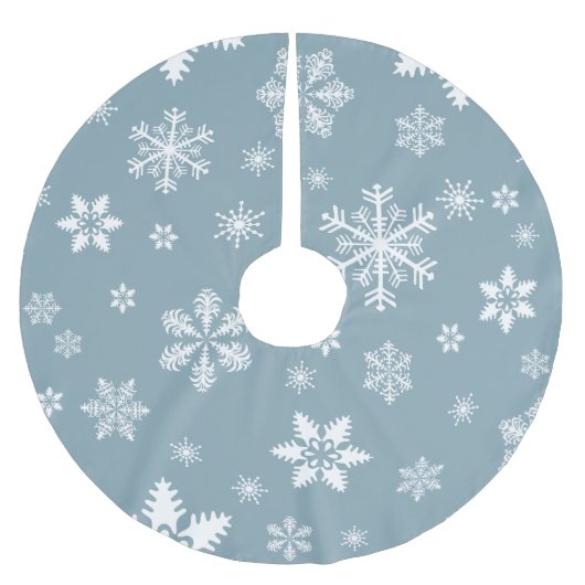 Schneeflockenmuster, weiße Schneeflocken, Schnee,  Polyester Weihnachtsbaumdecke (Vorderseite)