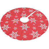 Schneeflockenmuster, weiße Schneeflocken, Schnee,  Polyester Weihnachtsbaumdecke (Schrägansicht)