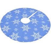 Schneeflockenmuster, weiße Schneeflocken, Schnee, Polyester Weihnachtsbaumdecke (Schrägansicht)