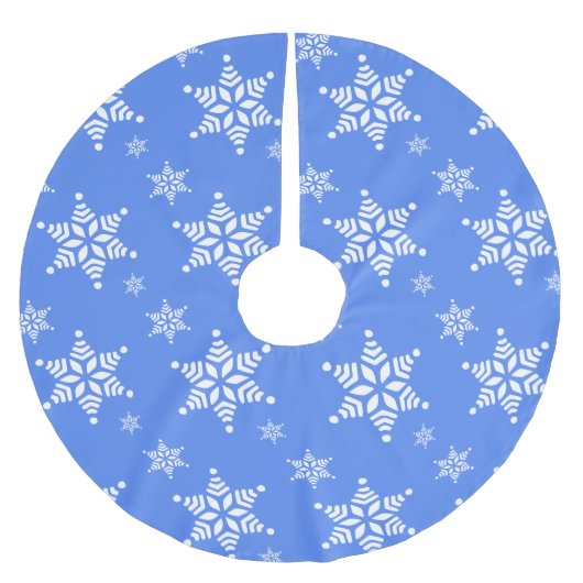 Schneeflockenmuster, weiße Schneeflocken, Schnee, Polyester Weihnachtsbaumdecke (Vorderseite)