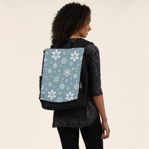 Schneeflockenmuster, Weiße Schneeflocken, Schnee,  Rucksack