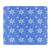 Schneeflockenmuster, weiße Schneeflocken, Schnee, Schneidebrett (Vorderseite)