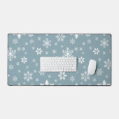 Schneeflockenmuster, weiße Schneeflocken, Schnee, Schreibtischunterlage (Tastatur & Maus)