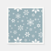 Schneeflockenmuster, weiße Schneeflocken, Schnee, Serviette (Vorderseite)