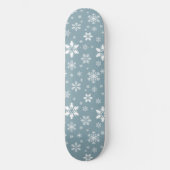Schneeflockenmuster, weiße Schneeflocken, Schnee,  Skateboard (Vorderseite)