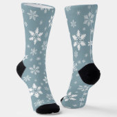 Schneeflockenmuster, weiße Schneeflocken, Schnee, Socken (Gewinkelt)