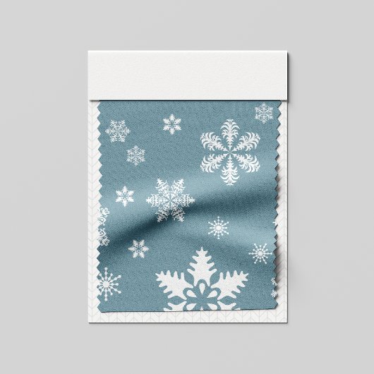 Schneeflockenmuster, weiße Schneeflocken, Schnee, Stoff