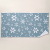 Schneeflockenmuster, weiße Schneeflocken, Schnee,  Strandtuch (Vorderseite)