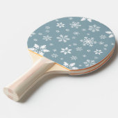 Schneeflockenmuster, weiße Schneeflocken, Schnee, Tischtennis Schläger (Vorderseite)