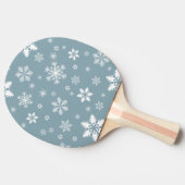 Schneeflockenmuster, weiße Schneeflocken, Schnee, Tischtennis Schläger (Seitenansicht)