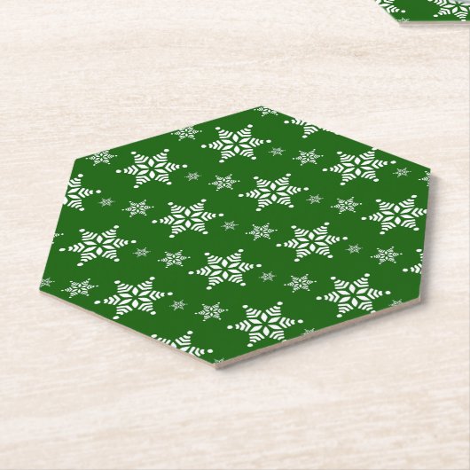 Schneeflockenmuster, weiße Schneeflocken, Schnee,  Untersetzer (angewinkelt)