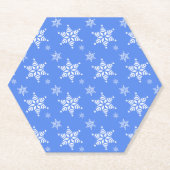 Schneeflockenmuster, weiße Schneeflocken, Schnee,  Untersetzer (Vorderseite)