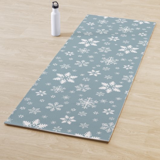 Schneeflockenmuster, weiße Schneeflocken, Schnee,  Yogamatte (Beispiel)