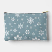 Schneeflockenmuster, weiße Schneeflocken, Schnee, Zubehörtasche (Rückseite)