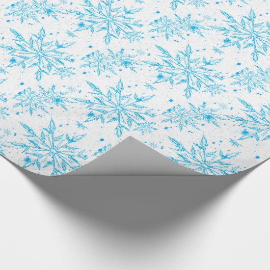 Schneeflockenpapier aus Eiskristall, gefroren Geschenkpapier (Ecke)