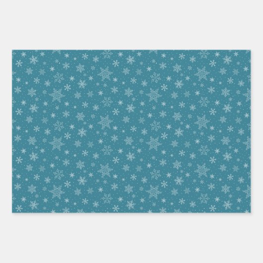 Schneeflockenpapier Geschenkpapier Set (Vorderseite)