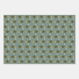 Schneeflockenpapier, Set von 3 Blättern Geschenkpapier Set