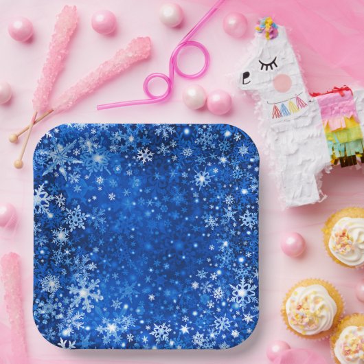 Schneeflockenpapierplatte Pappteller (Party)