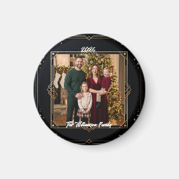 Schneeflockenrahmen Familienfoto Weihnachtsmagnet Magnet