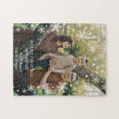 Schneeflockenrahmen-Fotoüberlagerung Minimalistisc Puzzle (Horizontal)