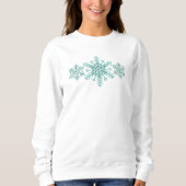 Schneeflockensaison Aquamarin Winter Sweatshirt (Vorderseite)