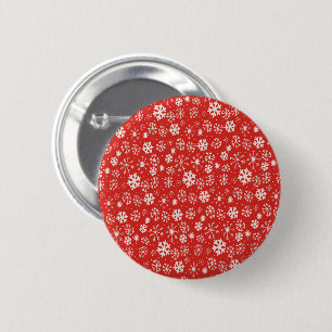 Schneeflockenschneesturm mit mohnrotem Hintergrund Button