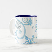 Schneeflockeschale Zweifarbige Tasse (Vorderseite Links)