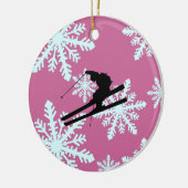 Schneeflockeski fahren keramikornament (Links)