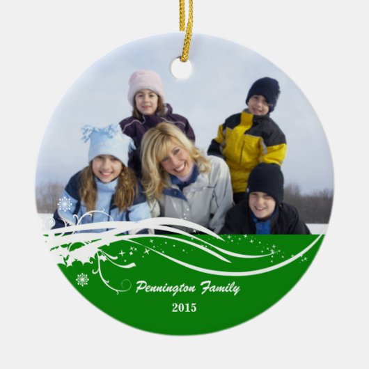 Schneeflockestrudel Keramik Ornament (Vorne)